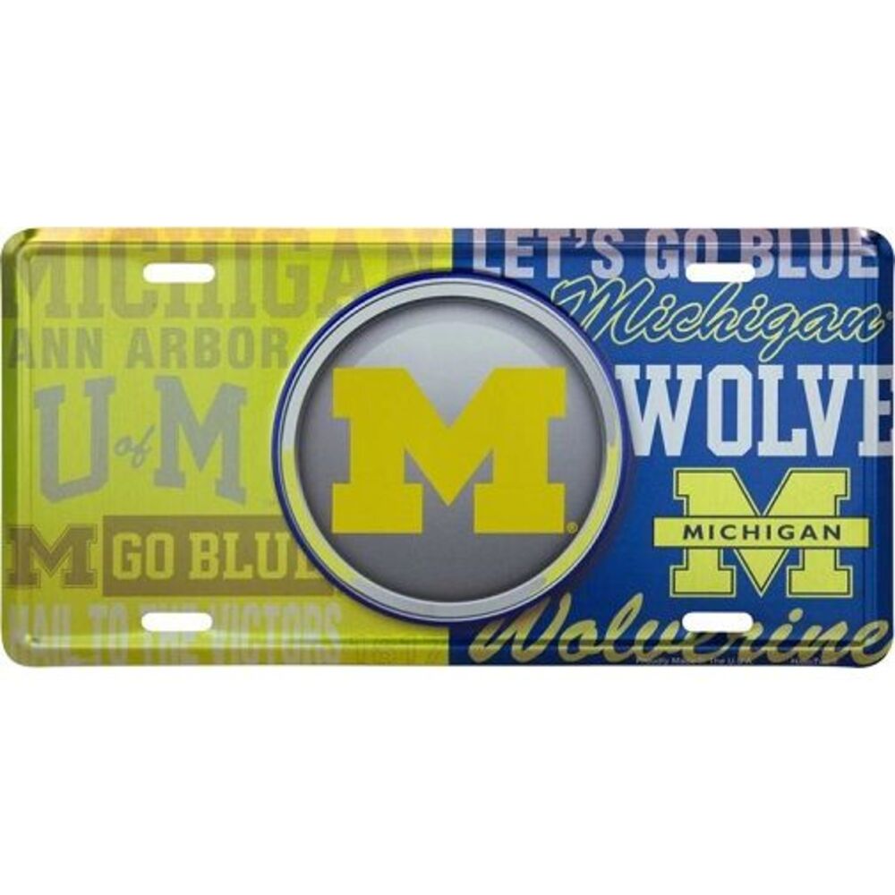 Michigan Wolverines NCAA Bullseye License Plate